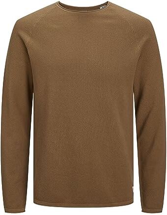 Jack & Jones Jjehill Knit Crew Neck Noos Felpa, Rubber/Detail:twisted, M Uomo