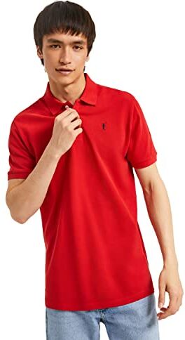 Polo Club Polo Manica Corta Uomo Rosso Oscuro Regular Fit Maglietta 100% Cotone