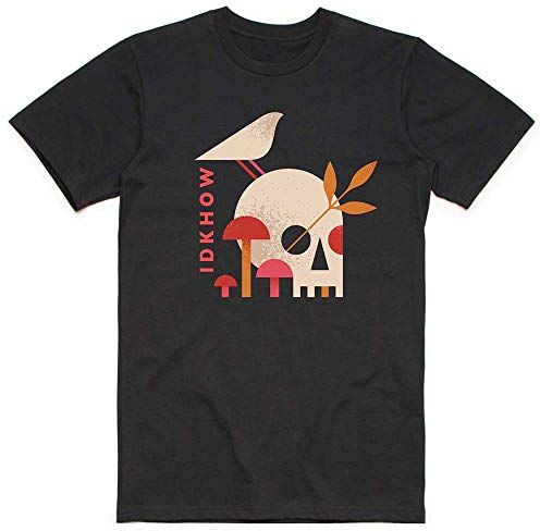 Idkhow T-Shirt # Xl Unisex Black # Mushroom Skull