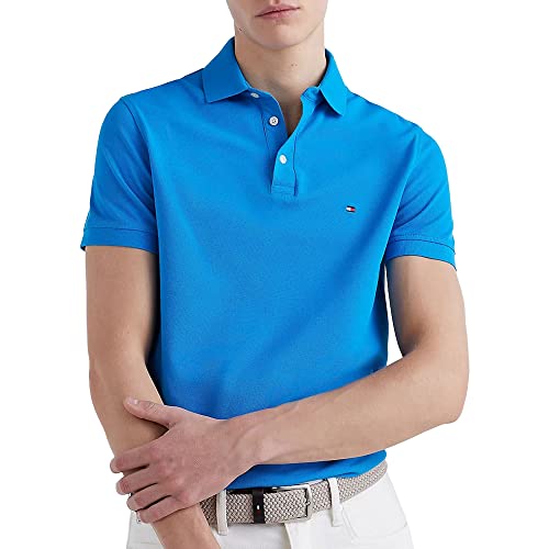 Tommy Hilfiger 1985 SLIM POLO, S/S Polos Uomo, Blu (Shocking Blue), M