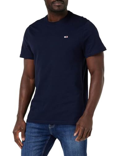 Tommy Jeans T-shirt Maniche Corte Uomo TJM Classic Scollo Rotondo, Blu (Dark Night Navy), M