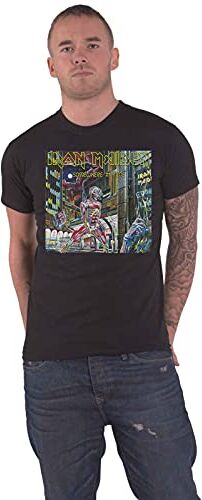 Iron Maiden T Shirt Somewhere in Time Box Band Logo Nuovo Ufficiale Uomo Nero Size L