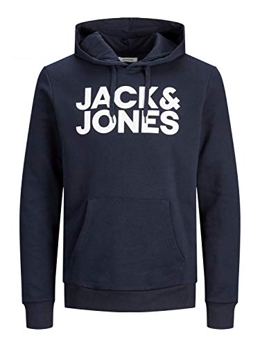 Jack & Jones Jjecorp Logo Sweat Hood Noos Cappuccio, Blu (Navy Blazer Fit: Reg/Large Print), XX Uomo