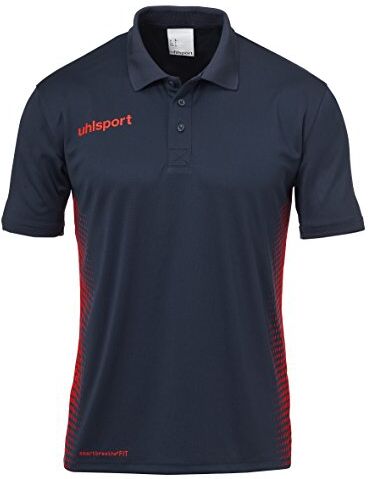 Uhlsport Score Polo Shirt Magliette, Unisex, Score Polo Shirt, Marine/Fluo Rot, S