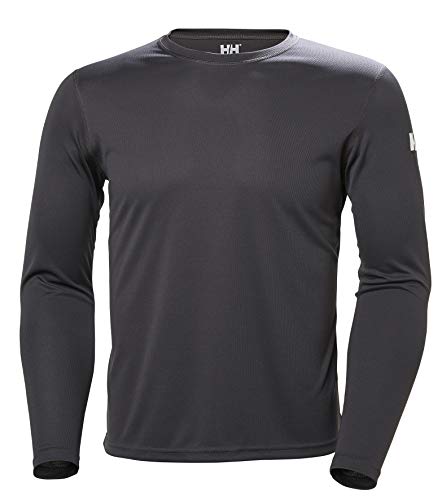 Helly Hansen HH Tech Crew LS, Maglietta a Manica Lunga Uomo, Ebano, XL