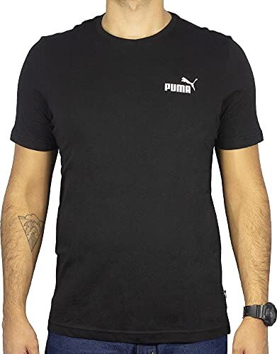 Puma T-Shirt con Piccolo Logo Essentials Uomo S Black