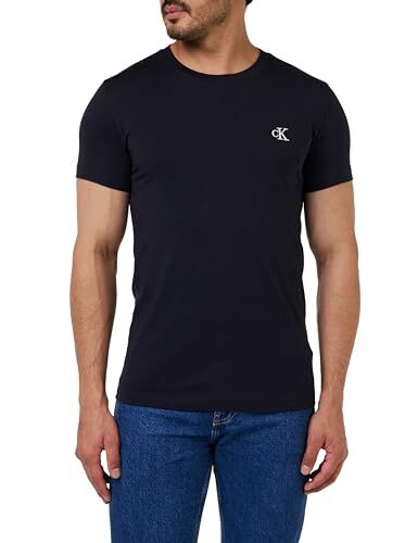 Calvin Klein Ck Essential Slim Tee, T-shirt Uomo, Blu (Night Sky), XS