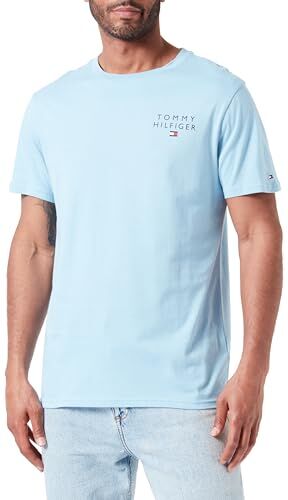 Tommy Hilfiger CN SS Tee Logo  Magliette a Maniche Corte, Blu (Sleepy Blue), S Uomo