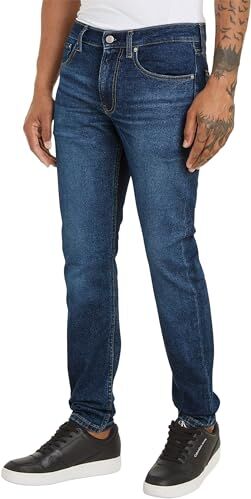 Calvin Klein Jeans Uomo Slim Tapered Fit, Blu (Denim Dark), 38W/34L