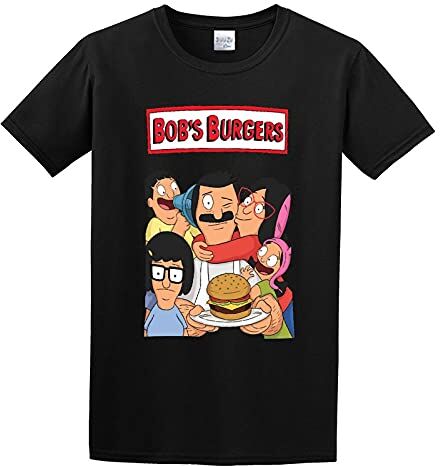 XULANS Bob's Burgers Style Men's T-Shirt Black Graphic Unisex Tee Shirt XL