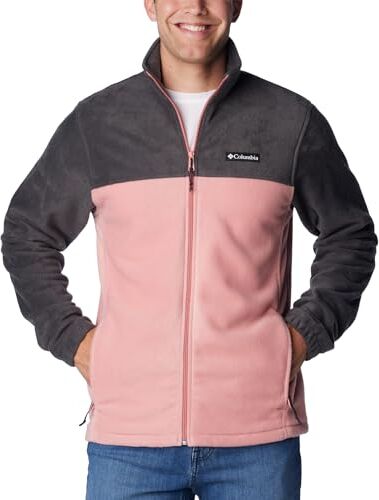 Columbia Steens Mountain Full Zip 2.0, Chaqueta polar con cremallera completa Uomo, Shark, Pink Agave,