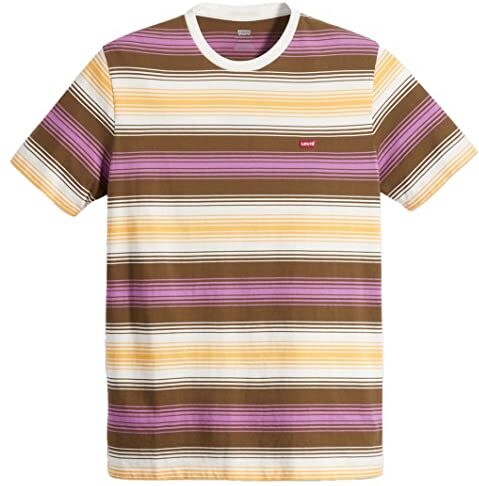 Levis Ss Original Housemark Tee, T-Shirt Uomo, Fizzy Stripe Egret Triblend, XS