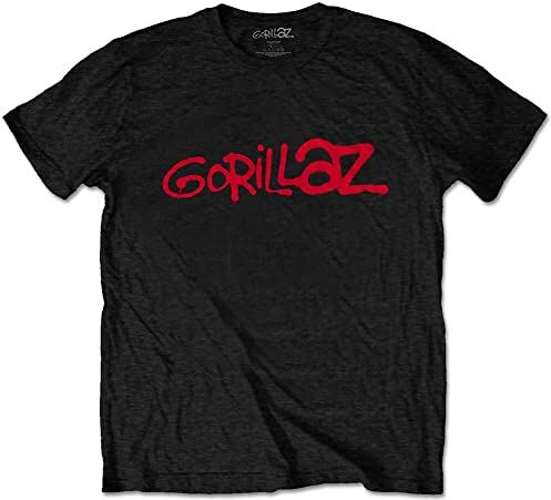 Gorillaz T Shirt Band Logo Nuovo Ufficiale Uomo Nero Size Large