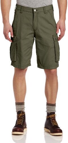 Carhartt pantaloncini cargo da uomo, 27,9 cm, vestibilità comoda, tessuto resistente, W34, Army Green, 1