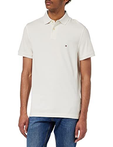 Tommy Hilfiger 1985 Regular Polo  Maniche Corte, Beige (Weathered White), XS Uomo