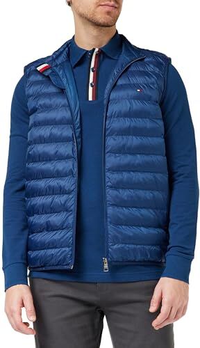 Tommy Hilfiger Gilet Uomo Packable Recycled Gilet Imbottito, Blu (Deep Indigo), XL