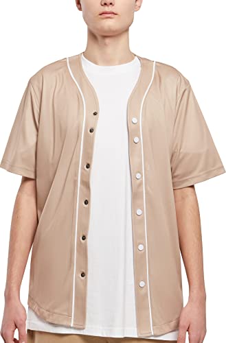 Urban Classics Baseball Mesh Jersey, T-shirt Uomo, Beige (Unionbeige/White), M