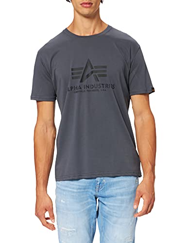 Alpha Maglietta Basic Uomo T-Shirt, Grigionero/Nero