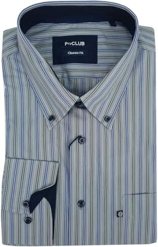 Rionero Camicia da Uomo 100 Cotone Manica Lunga Classica Elegante Taschino XXL XXXL m l (XL 719)