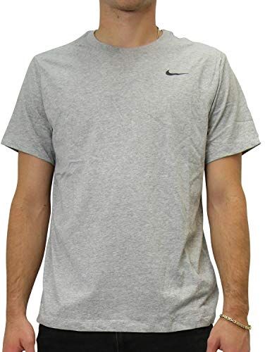 Nike Dry Tee Dfc Crew Solid, Maglietta A Maniche Corte Uomo, Dk Grey Heather/Black, M