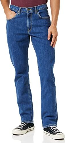 Lee Brooklyn Straight, Jeans Uomo, Blu (Mid Stonewash), 33W / 32L