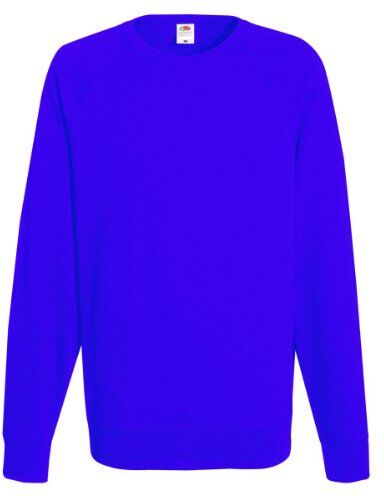 Fruit of the Loom Felpa Girocollo Maniche Raglan Uomo (L) (Blu reale)