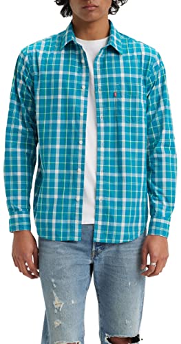 Levis Sunset 1-Pocket Standard, Camicia Uomo, Blu ( Tatiana Plaid Ocean Depths ), L