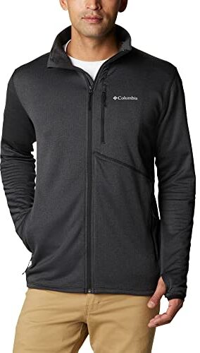 Columbia Park View Fleece Full Zip Giacca In Pile Con Cerniera Intera per Uomo, Black Heather, XL