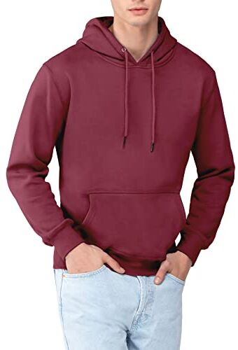 Nuqlo Felpa Uomo con Cappuccio   No Logo   Cotone Premium   Basic Casual Sportivo   Senza Zip   Semplice Tinta Unita