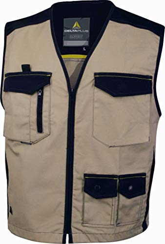 Delta plus Gilet mach spirit cotone poliestere beige/nero -l