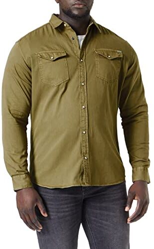 Jack & Jones Jjesheridan Shirt L/S Noos Camicia, Verde (Forest Night), XXL Uomo