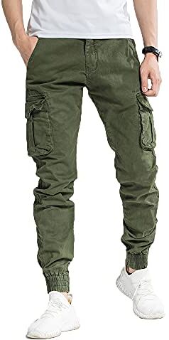 TONY BACKER Pantaloni Casual Uomo Pantaloni Cargo Uomo Pantalone (IT, Misura del girovita, 44, Regular, Regular, Verde)