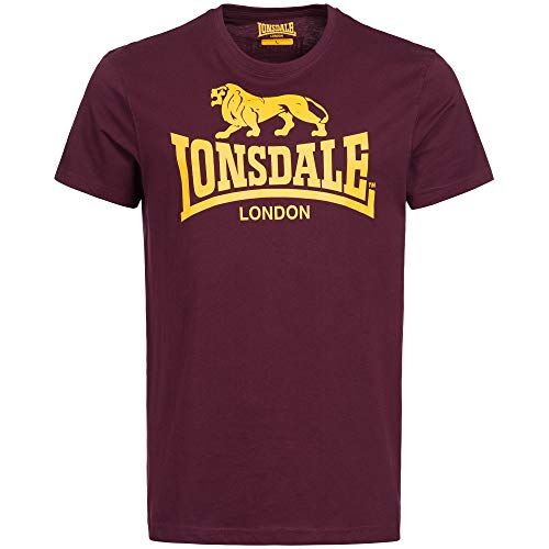 Lonsdale London Logo T-Shirt, Oxblood, XXXL Uomo