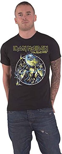 Iron Maiden T Shirt Live After Death Band Logo Nuovo Ufficiale Uomo Nero Size S