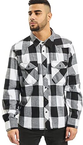 Brandit Checkshirt, Camicia Uomo, Bianco (White/Black), 3XL