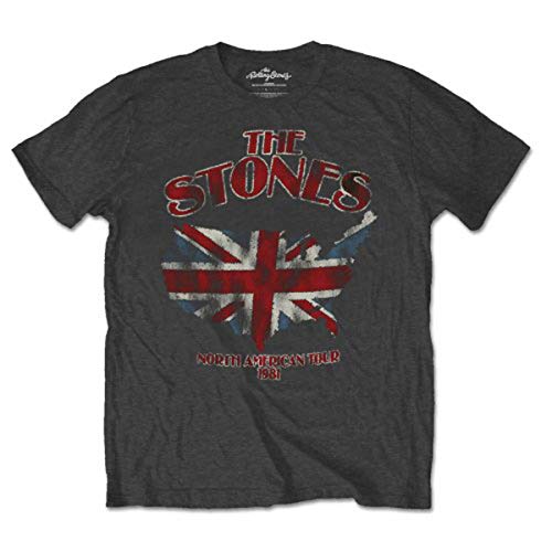 Rolling Stones - the T-Shirt # Xl Grey Unisex # Union Jack Us Map