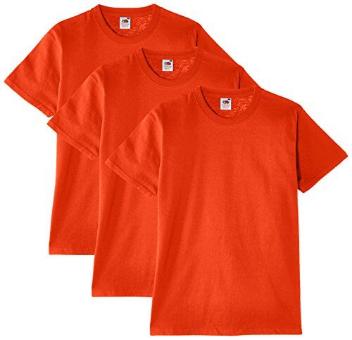 Fruit of the Loom Heavy Cotton Tee Shirt 3 pack, T-shirt da uomo, colore arancione, taglia XX-Large