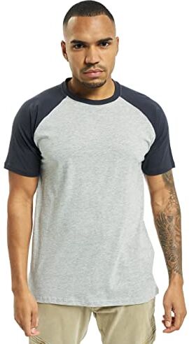 Urban Classics Raglan Contrast Tee, Maglietta Uomo, Grigio/Blu (Navy), XL