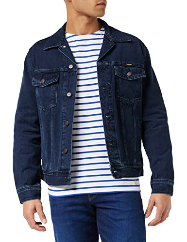 Wrangler Authentic Jacket Giacca in Jeans, Coalblue Stone, M Uomo