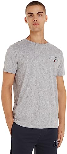 Tommy Hilfiger T-shirt Maniche Corte Uomo Scollo Rotondo, Grigio (Light Grey Heather), L