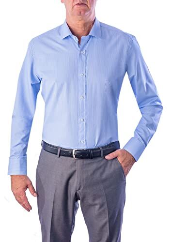 1st American Elegante Camicia Manica Lunga da Uomo 00% Cotone Silk Touch Regular Fit Collo all'Italiana No Stiro TG Fino alla XXXXL