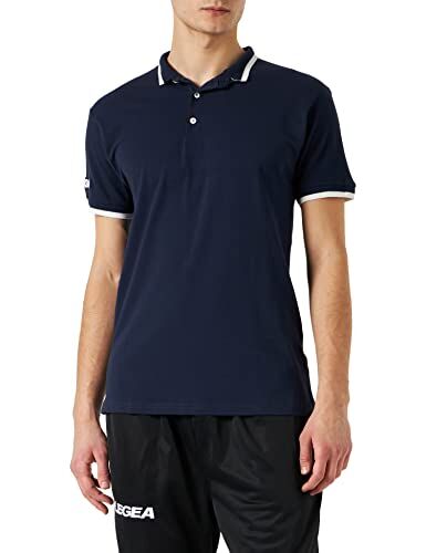 Legea Polo Dacca, T-Shirt Unisex, Blu/Bianco, M