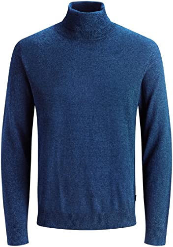 Jack & Jones Maglione a Collo Alto, Blu (Insignia Blue/Twisted with Black)., M