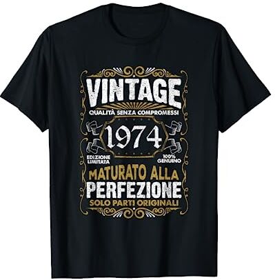 1974 Regali di compleanno Co. 50° Compleanno 50 Uomo Anni Retro Vintage 1974 Regalo Maglietta