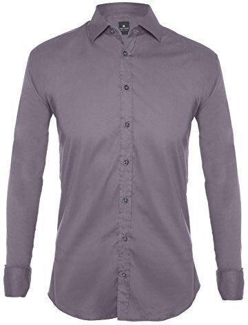 Tina Ferrà Camicia Uomo Elegante, vestibilità Regular, Camicie da Uomo in Cotone Manica Lunga, Sottogiacca Uomo, Camicia Artigianale Sartoria Napoletana (Grigio 40)