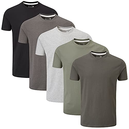 Wilson Confezione da 5 T-Shirt Girocollo Semplice (XX-Large, Grey Essentials)
