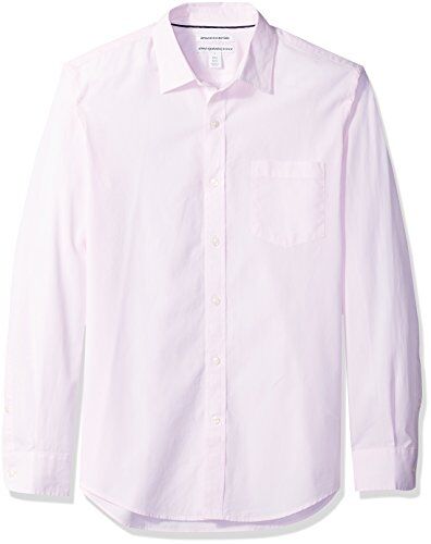 Amazon Essentials Camicia in Popeline a Maniche Lunghe Slim Uomo, Rosa, M