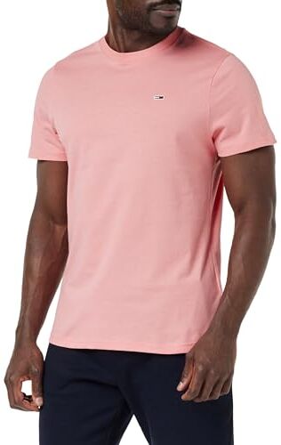 Tommy Jeans T-shirt Maniche Corte Uomo TJM Classic Scollo Rotondo, Rosa (Tickled Pink), M