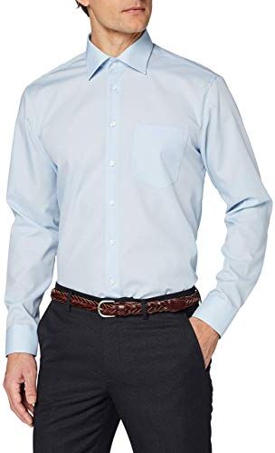 Seidensticker Regular Bügelfrei Kent Langarm, Camicia Uomo, Blu (Hellblau 1.003), 41