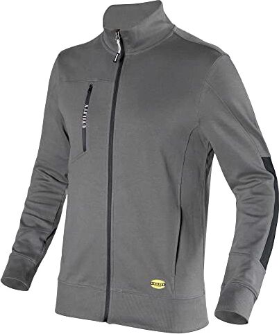 Diadora Utility  Felpa Leggera da Lavoro Sweatshirt Zip litework  (M, Grigio)